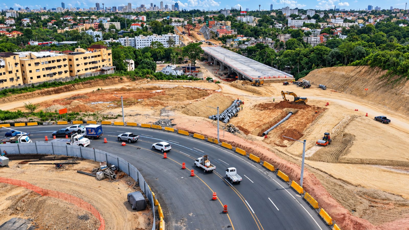 Grandes avances en la avenida República de Colombia: viaducto a buen ritmo, vigas instaladas y excavación de túnel en marcha 